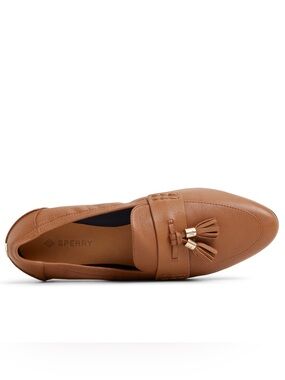 NIB Sperry Cognac Leather Cora Loafer, Size 8.5